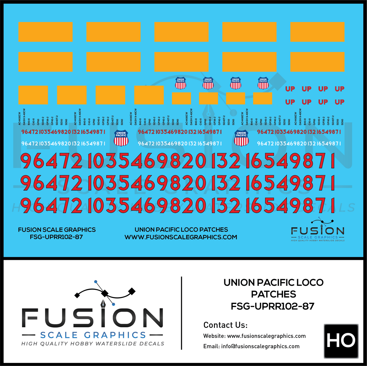 HO Scale Union Pacific Locomotive Patching Decal Set