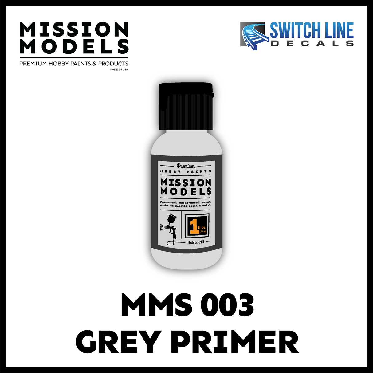 Mission Models Paint Grey Primer 1oz